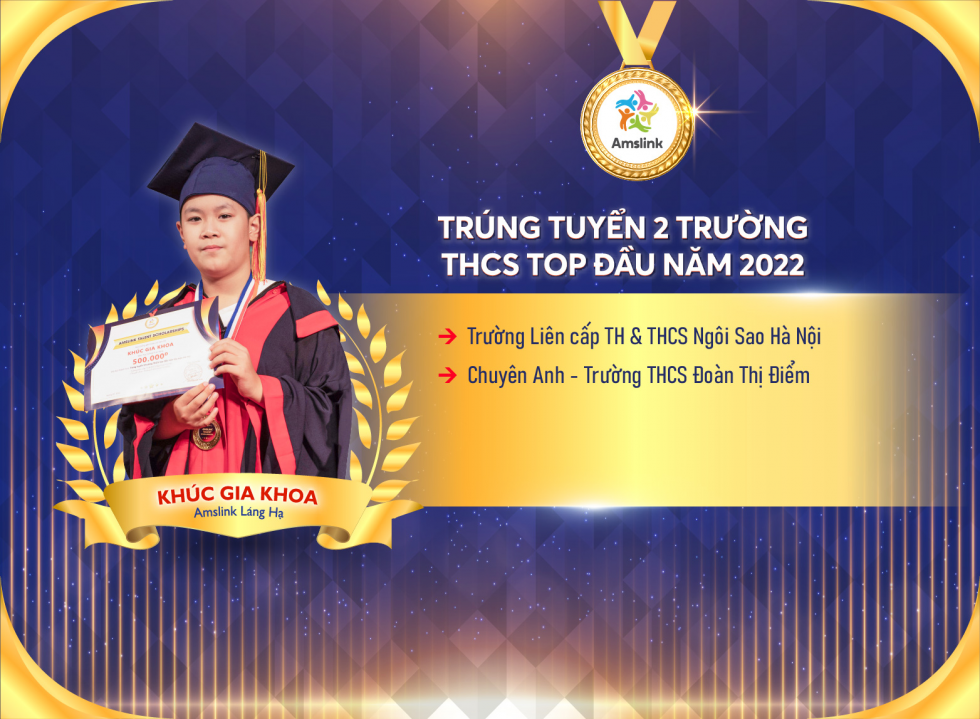 Một số học viên Amslink đạt thành tích xuất sắc khi thi chuyển cấp 